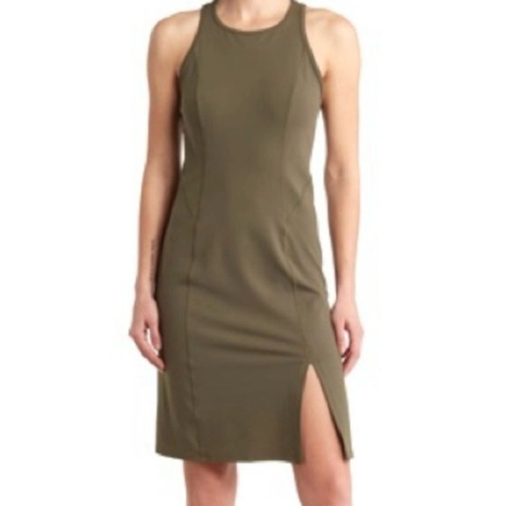 ZELLA Racerback Travel Dress – Olive Green, Size Small
